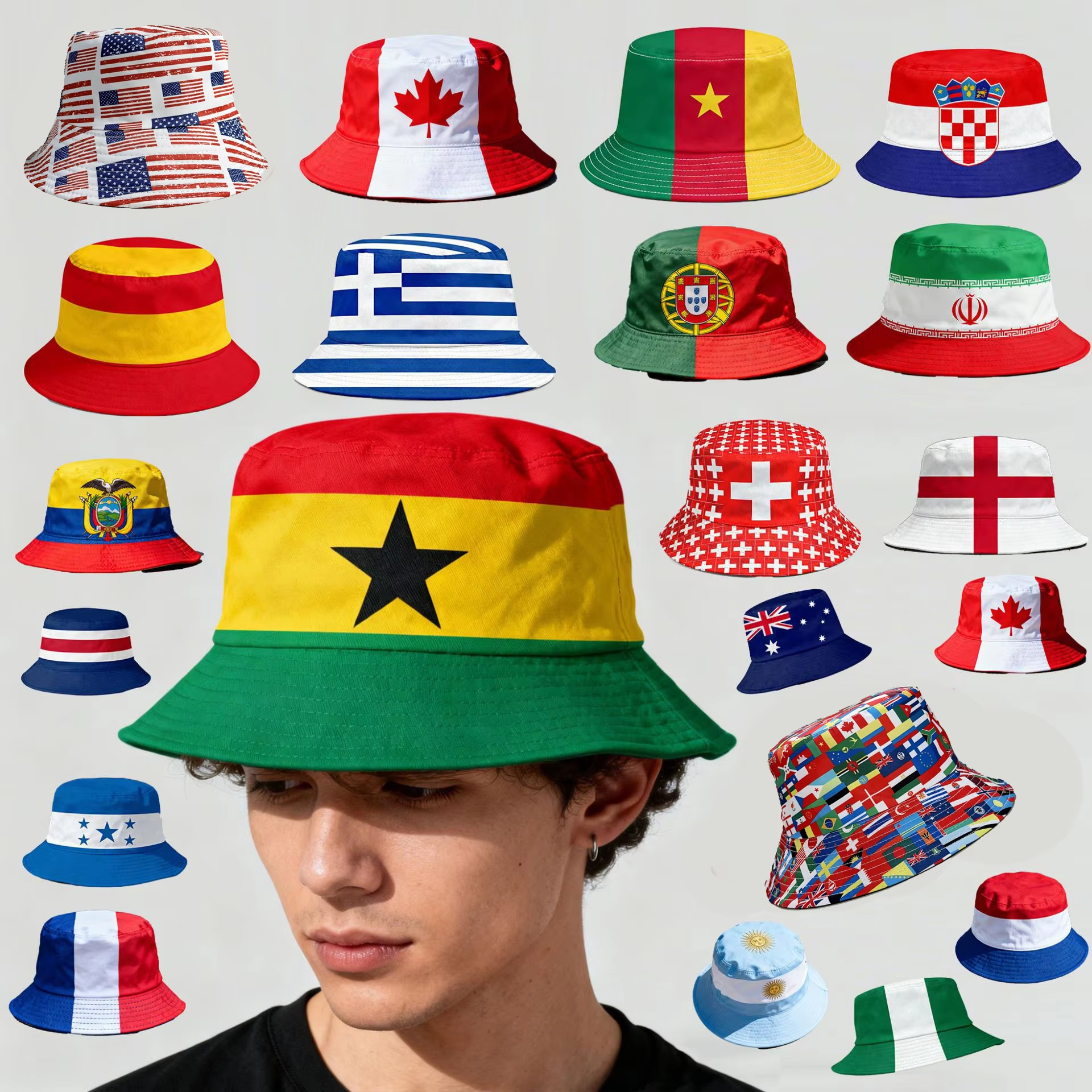 26 Countries National Flag Buc - Fishing Hat ulasan dan harga