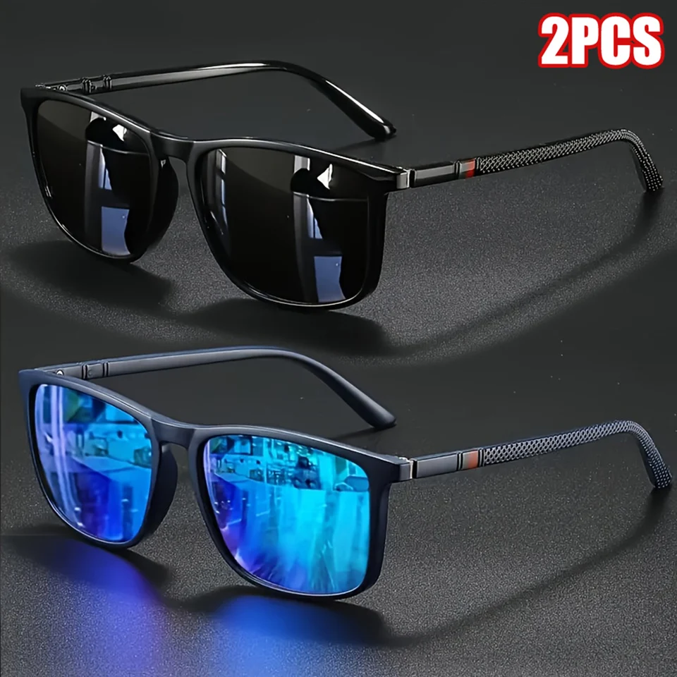 2pcs Luxury Square Vintage Pol - Fishing Sunglasses Polarized ulasan dan harga
