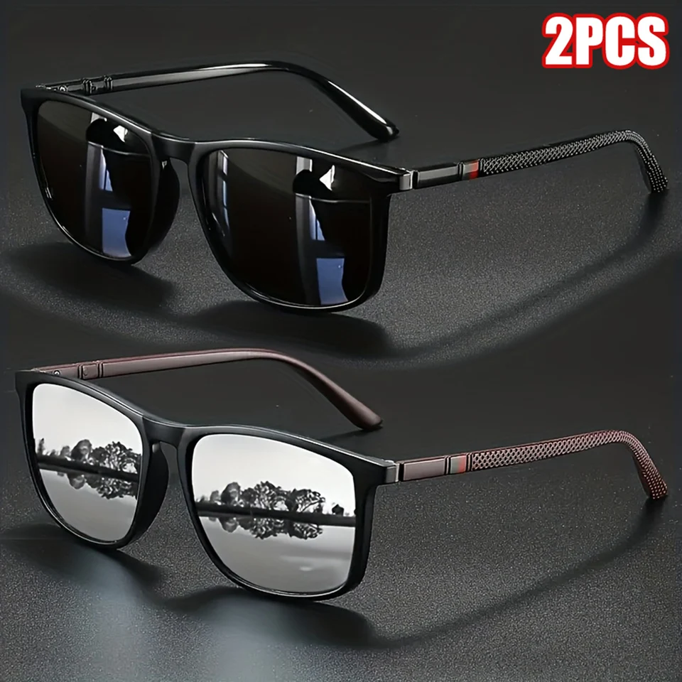 2pcs Luxury Square Vintage Pol - Fishing Sunglasses Polarized ulasan dan harga