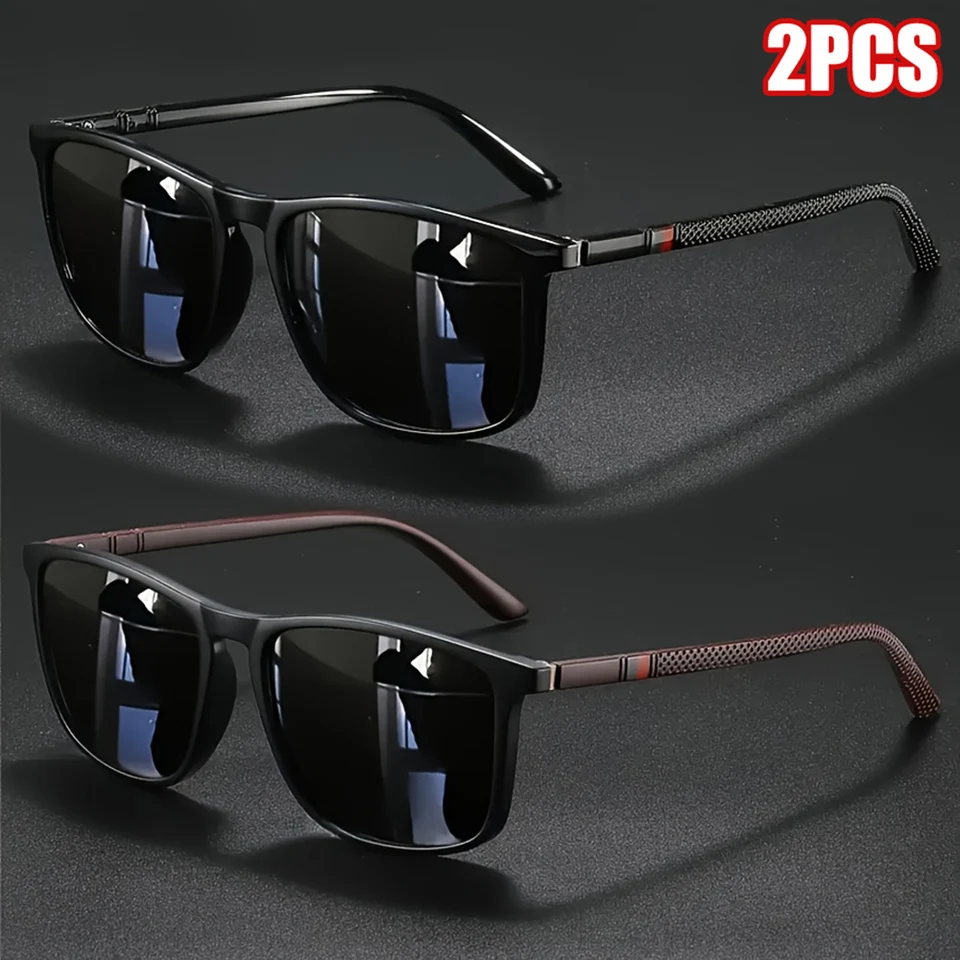 2pcs Luxury Square Vintage Pol - Fishing Sunglasses Polarized ulasan dan harga