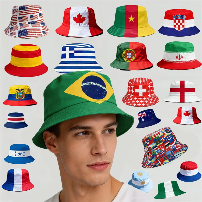 Printed National Flag Bucket H - Fishing Hat ulasan dan harga