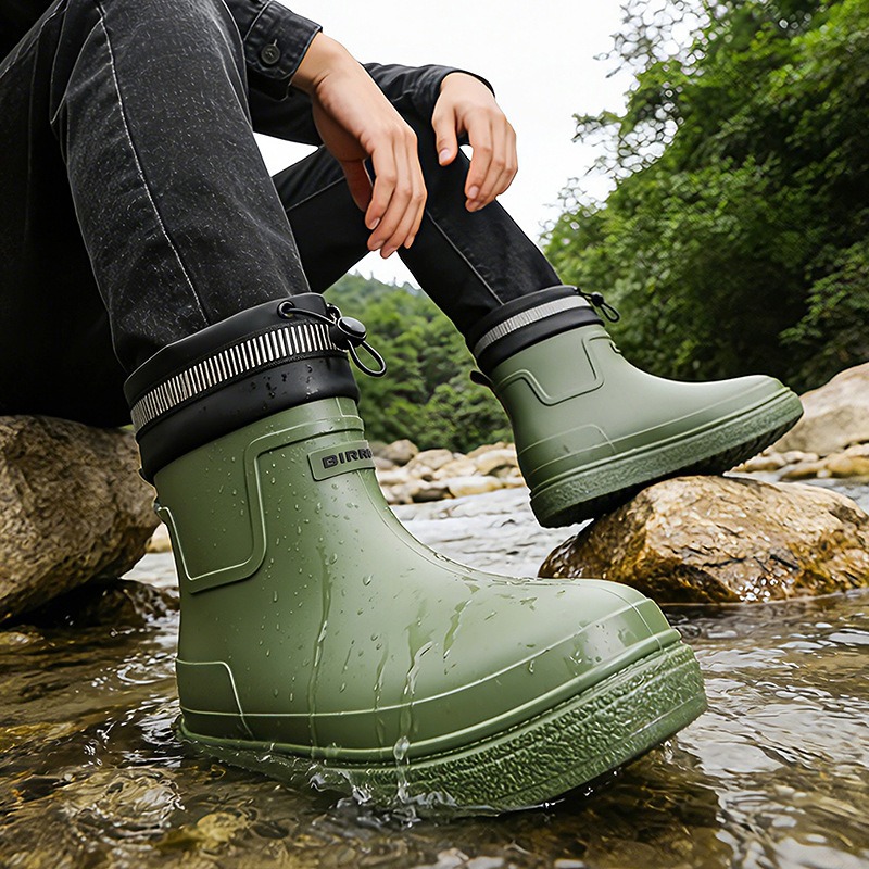 Men Rain Shoes Outdoor Waterpr - Fishing Boots ulasan dan harga