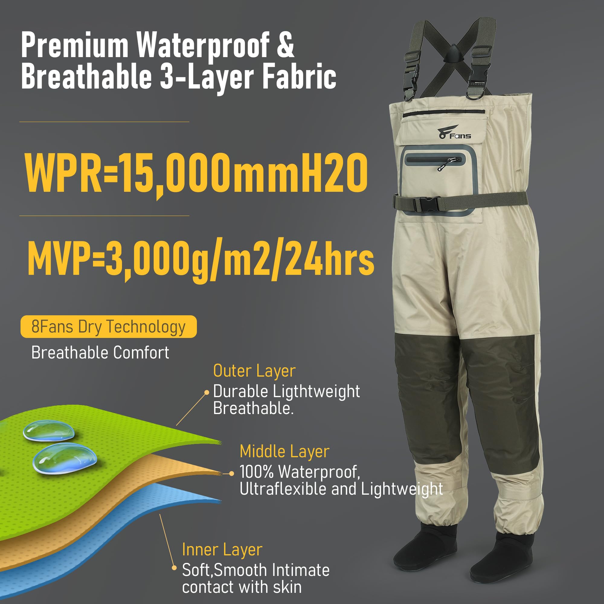 8 Fans Fishing Chest Waders fo - Fishing Waders ulasan dan harga