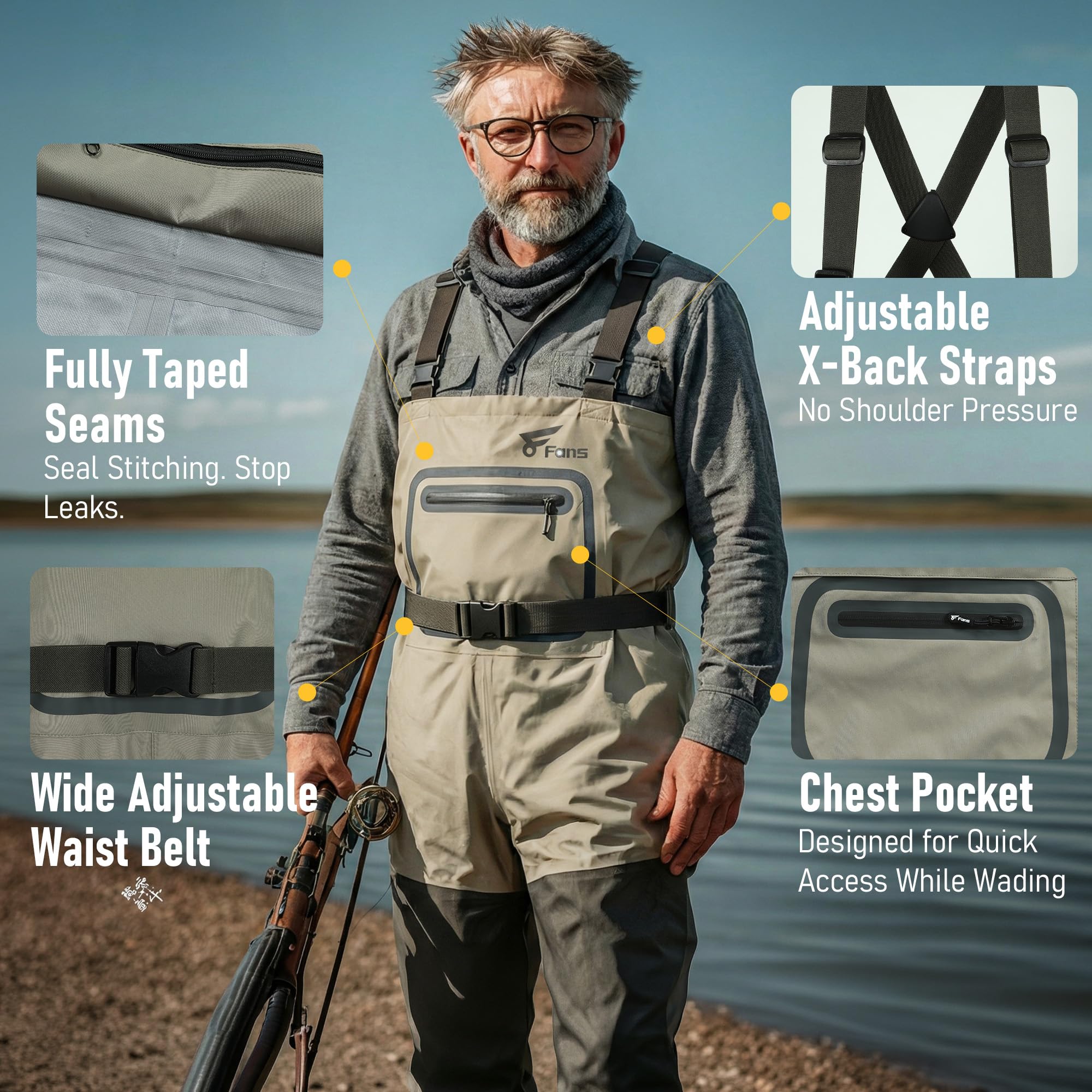 8 Fans Fishing Chest Waders fo - Fishing Waders ulasan dan harga